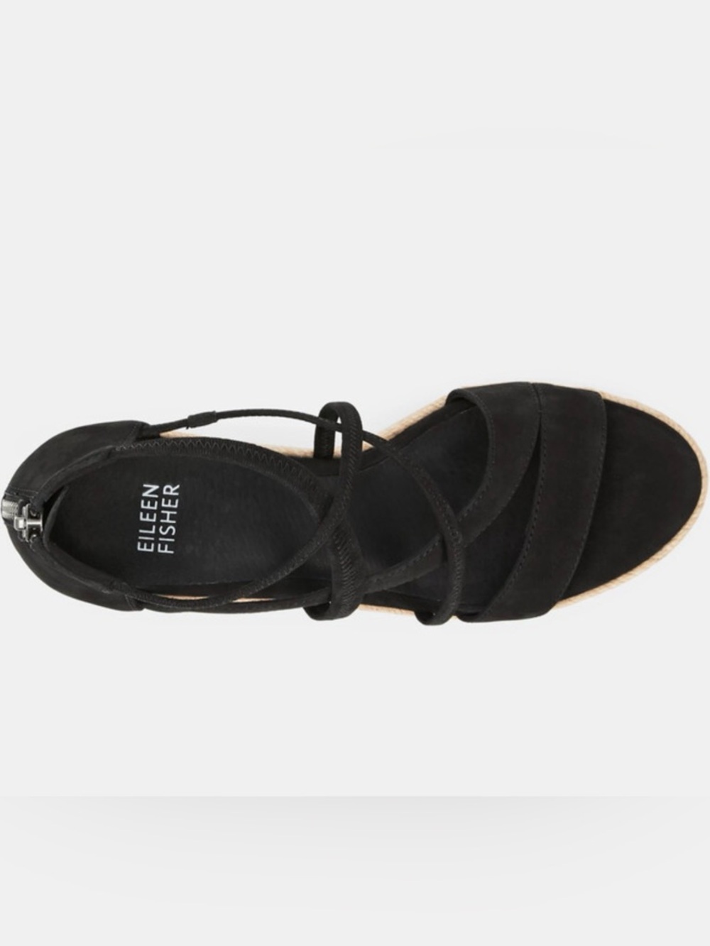 Eileen Fisher $195 Wanda Tumbled Nubuck Espadrille Suede Wedges Platform - Picture 3 of 10